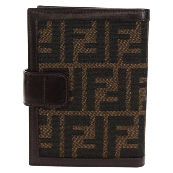 FENDI Zucca Canvas Planner Black Brown Auth sw1689V - Picture 2 of 16